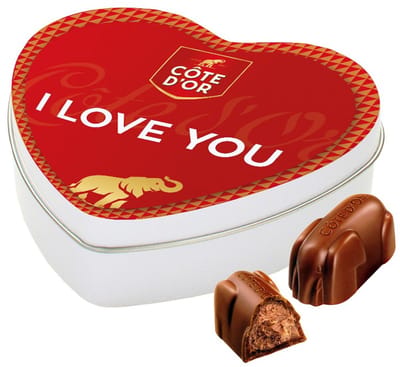 Côte d'Or Bouchée geschenkdoos hartje "I love you" - chocolade cadeau - valentijncadeau - 100g