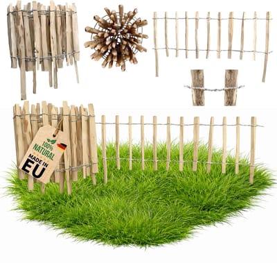 Floranica Schapenhek hazelaar hoogte 50 cm x lm, houten borderrand tuin, lamelafstand 4-6 cm, decoratief tuinhek