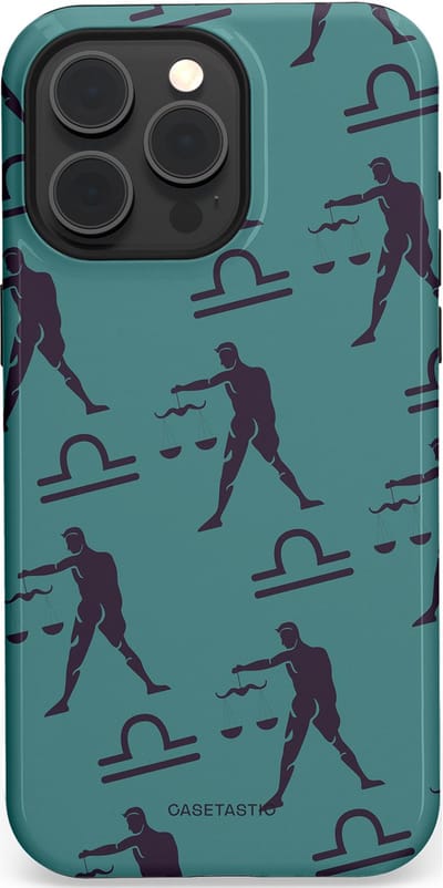 Casetastic Hoesje Geschikt voor Apple iPhone 15 Pro Max Magsafe - Stijlvolle Beschermende Duo-layer Case - Zodiak weegschaal