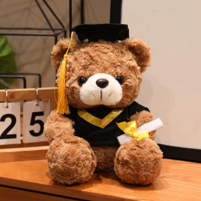Schattige Afstudeer Teddybeer Pluche Speelgoed Beer Pop Gevuld Speelgoed Knuffeldier Jongen Meisje Studenten Verjaardag Afstudeer Cadeau 16cm