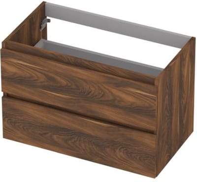 INK - Onderkast 2 Laden Greeploos met Houten Keerlijst - 800x400x520 Mm - Noten