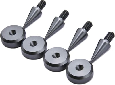 Luidspreker Spikes - Audio Isolatie - Trillingen Dempen - Met Beschermpads - Set van 4 - Aluminium Grijs