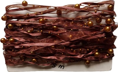 Band/Lint - Goud - Bruin - Kralen 5 meter