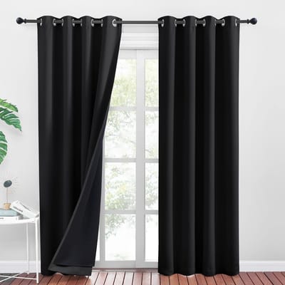 Dailygoods- Verduisteringsgordijnen 100% Lichtwering - Gevoerde Gordijnen - Kant en Klaar 2 Stuks - 140x245cm - Zacht Polyester - 8 Oogjes