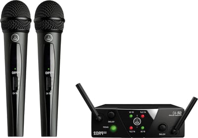 Draadloos Microfoonsysteem - Zang Microfoon Set - Optreden Live - 30 Uur Batterij - Dubbel Kanaal - Zwart