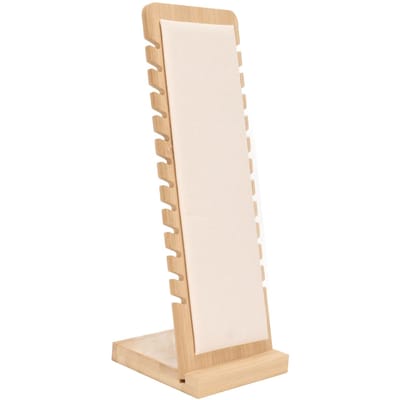 Support d'exposition pour collier en bambou Professionnel Beige Maison Magasin de bijoux Organisateur de support pour collier et bracelet white