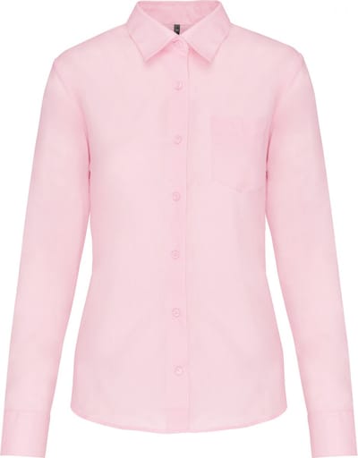 Kariban Overhemd in onderhoudsvriendelijk polykatoen-popeline dames K549 - Pale Pink - L