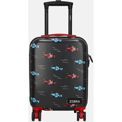 Zebra Trends Avonturier Kinder Koffer - Vakantie - ABS - 4 wielen - Handbagage Trolley - Raceauto - Zwart