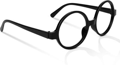 Retro Zwarte Ronde Bril zonder Lenzen, Perfect voor Halloween Kostuum en Cosplay Accessoire, Unisex Plastic Mode Bril