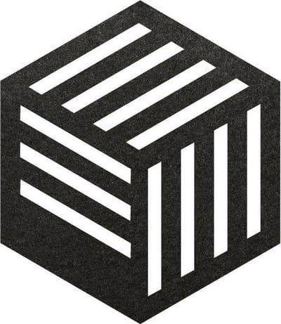 Kubus vilt onderzetters - Zwart - 6 stuks - 9 x 10 cm - Tafeldecoratie - Glas onderzetter - Cadeau - Woondecoratie - Tafelbescherming - Onderzetters voor glazen - Keukenbenodigdheden - Woonaccessoires - Tafelaccessoires