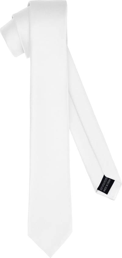 Ladeheid Smal Stropdas - Stropdassen voor heren - Lengte: 150 cm, Breedte: 6 cm - Wit - LA-EA-TMM-6