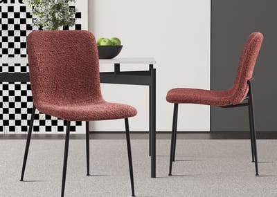 Interiax Eetkamerstoel Mona BouclÃ© Roze