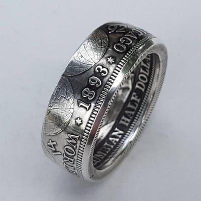 Nieuwe Antieke Munt Morgan Ring Populair USD Graveren 1893 Ring No.8 black