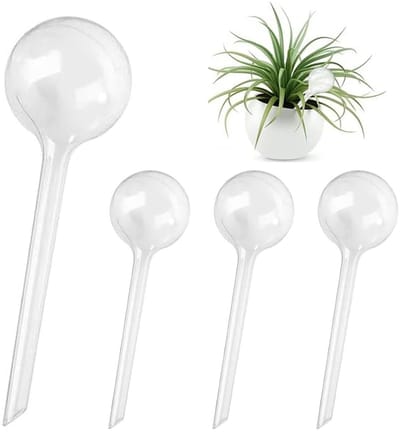 Dailygoods- Irrigatieballen 4 Stuks - Zelfbewatering - Waterdispenser voor Planten - Transparant - 27,5 x 8 cm - Tot 14 Dagen Watervoorziening