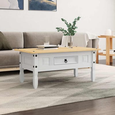 vidaXL - Salontafel - 100x55x44 - cm - Mexicaans - grenenhout - Corona-stijl - wit