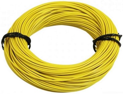 Bobine de fil électrique jaune multibrin 7/10 0.50mm² x 50m faisceau pour moto cyclo