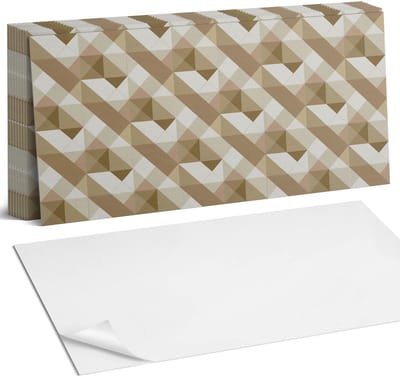 Coloray Plaktegels - Geometrie in aardtinten Zelfklevende Wandtegels - 40 cm x 20 cm - Beige Plaktegels - 10 stuks - Rechthoek PVC Tegels - Plaktegels Badkamer - Vloertegels Zelfklevend - Vinyltegels Vloer Zelfklevend - Portugese Tegels