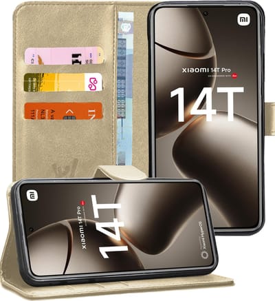 Hoesje geschikt voor Xiaomi Redmi 14T / 14T Pro - Portemonnee Book Case Goud