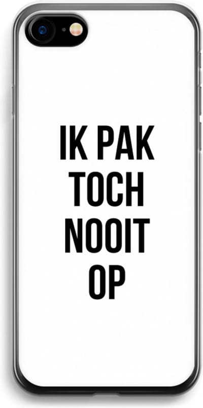 Case Company® - Hoesje geschikt voor iPhone SE 2020 hoesje - Ik pak nooit op - Soft Cover Telefoonhoesje - Bescherming aan alle Kanten en Schermrand