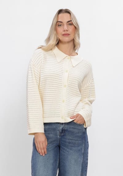 Ydence Knitted Top Clara Truien & vesten Dames - Sweater - Hoodie - Vest- Creme - Maat XS