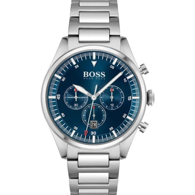 Hugo Boss 1513867 Pioneer Chronograaf Herenhorloge 44mm zilver