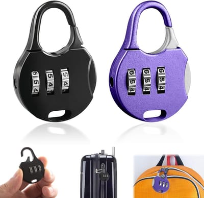 Dailygoods- Cijferslot Mini - 3-cijferig Combinatieslot - Dubbele Slotset - Lichtgewicht - Geschikt voor Koffer/Rugzak - Eenvoudig Wachtwoord Wijzigen