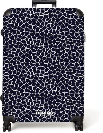 NoBoringSuitcases.com® - Koffer groot - Reiskoffer lichtgewicht - Dieren print giraf blauw - Rolkoffer met 4 wielen - Grote trolley XL - 98 liter bagage