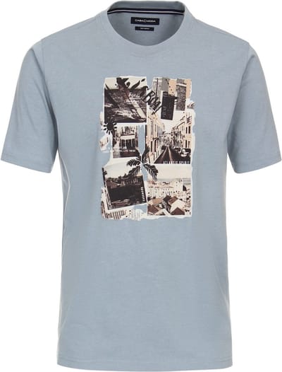 Casa Moda T-shirt Met Print 944257000-167 Aqua Bis Petrol - XL