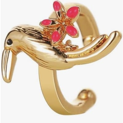 Vogel ear cuff | goud gekleurd