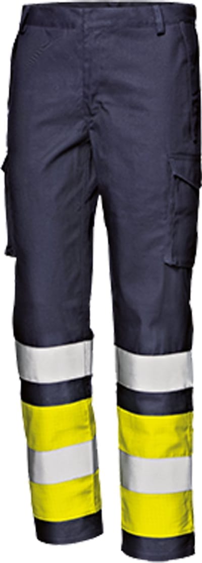 SIR SAFETY OPERATION SUPERTECH CLASS 1 Hi Vis Reflecterend Werkbroek HEREN Veiligheidsbroek Blauw Geel-Brandvertragend