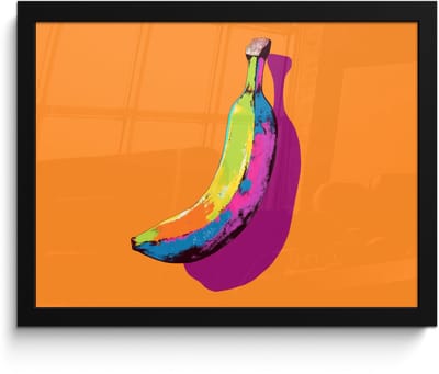 Poster in lijst - Fotolijst 40x30 cm - Posters - Felle kleuren - Banaan - popart - Posterlijst zwart - Decoratie - Wanddecoratie woonkamer - Muurdecoratie slaapkamer