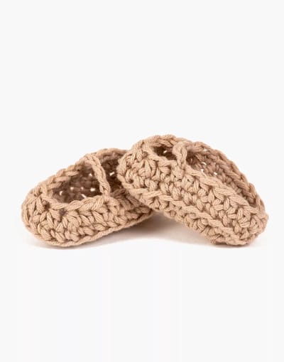 Minikane Poppenschoenen Gehaakte Balletslofjes Beige 34 cm