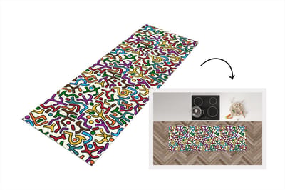 Keukenloper - Loper keuken - Abstract - Patronen - Afrika - 150x50 cm - Keukenloper vinyl