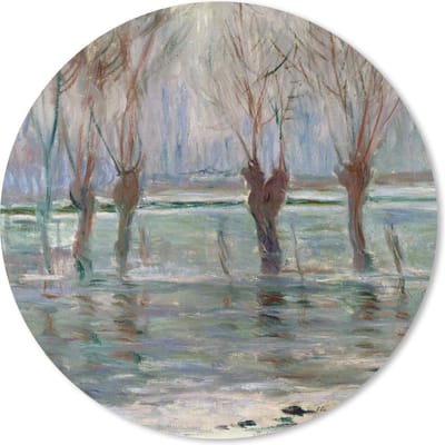 Muismat rond 20x20 cm - Mousepad Watervloed - Claude Monet - Ronde muismatten