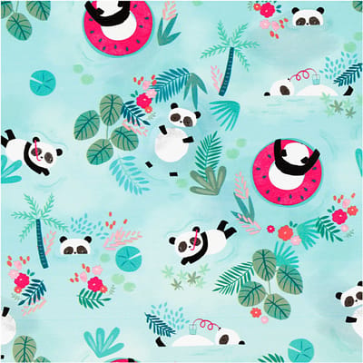 Inpakpapier, Panda, B: 50 cm, 80 gr, 100 m/ 1 rol
