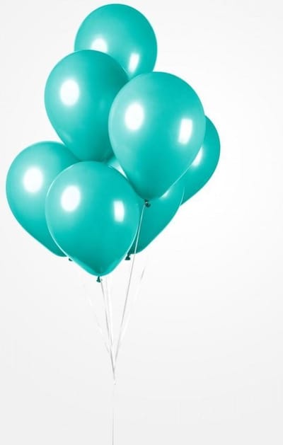 25x Ballon turquoise 30cm - Festival feest party verjaardag landen helium lucht thema