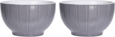 Excellent Houseware Soepkommen/serveer schaaltjes - 2x - Venice- keramiek - D14 x H8 cm - steengrijs