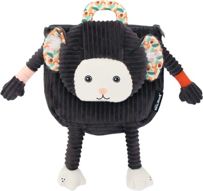 Les Deglingos Rugzak Aap Grijs 25 Cm