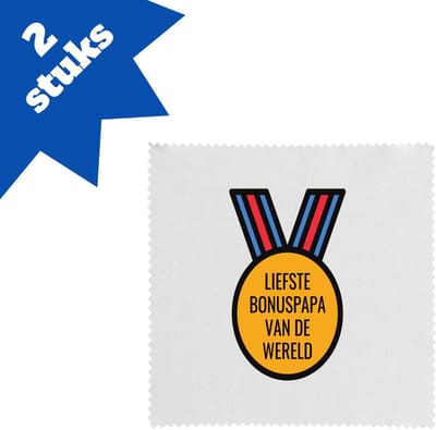 Akyol - liefste bonuspapa van de wereld brillendoekjes - Papa - de liefste bonusvader - vader cadeautjes - vaderdag - verjaardagscadeau - verjaardag - cadeau - geschenk - kado - gift - vader artikelen - 17,8 bij 17,8 cm - 2 stuks