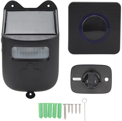Dailygoody - Draadloos Solar Oprit Alarm - Met Digitale Display en Bewegingssensor - Veiligheidsoplossing voor Thuis - Eenvoudige Installatie - Energi