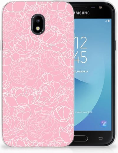 Samsung Galaxy J3 2017 TPU Case White Flowers