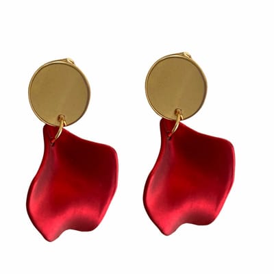 Clip oorhangers- Rood -Cyril -oorbellen-Goudkeurig- geen gaatje- Charme Bijoux