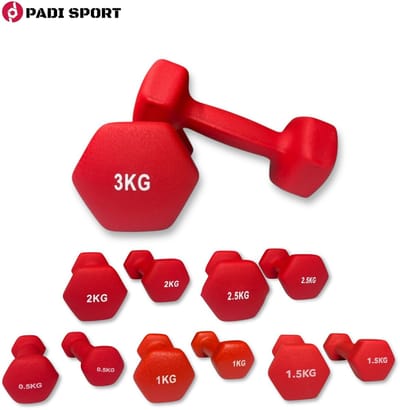 Padisport Dumbells Rood 0.5 T/m 3 Kg - Dumbells 3 Kg - Gewichten Set Halters - Gewichten Set Dumbell