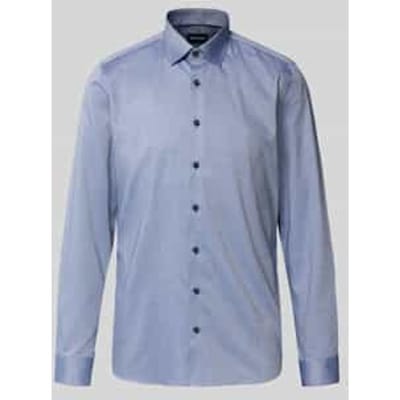 OLYMP Level Five Overhemd, Body Fit, Kent, Marineblauw