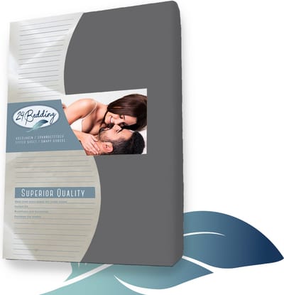 24-Bedding - Badstof Splittopper Hoeslaken 180 gr/m2 - 160x200 cm - donker Grijs