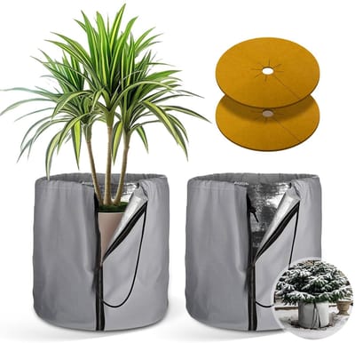 Unyqoos® Set van 2 thermische potbeschermers met vezelmatten voor winterbescherming