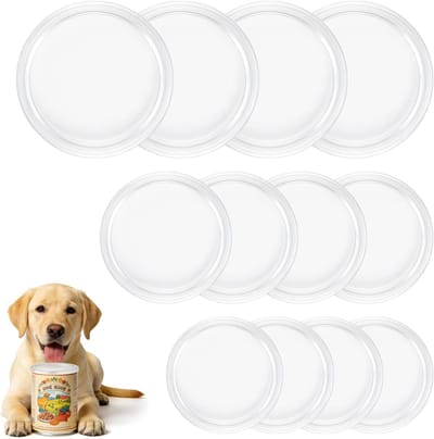 Herbruikbare en luchtdichte deksels voor huisdiervoeding - 12 stuks in 3 maten (200g/500g/800g) voor vers voedsel en geurbinding
