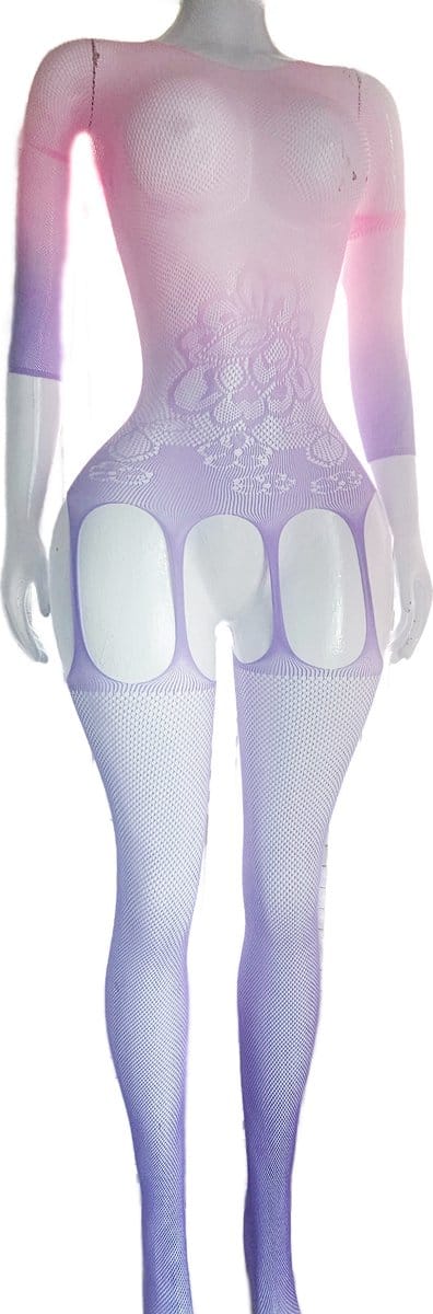 BamBella ® - Panty pak -Onesize - body suit - Dames - Onesize - Erotische jumpsuit van kant lingerie roze lila