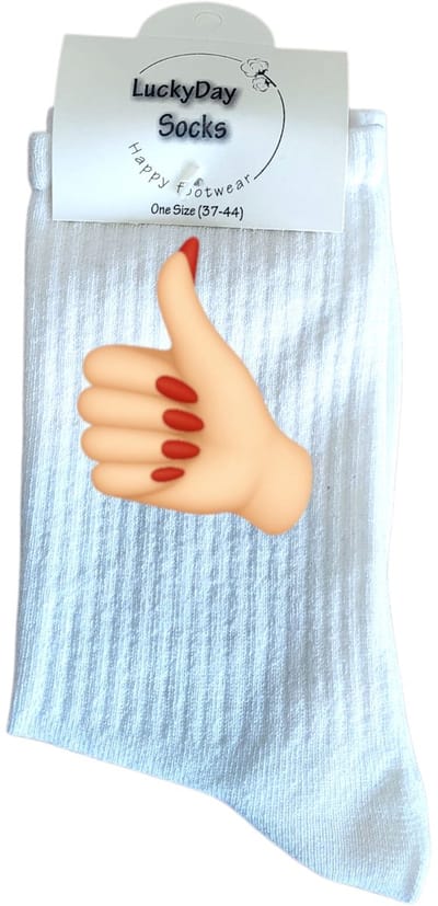 Duim dames - LuckyDay Socks - Geslaagd - Sport sokken - Motivatie sokken - Vaderdag - Moederdag - Cadeau sokken - Pensioen cadeau - Verjaardag cadeau - Beterschap cadeau - Opkikker - Schoen cadeau - Kerst cadeau - Maat 37-44