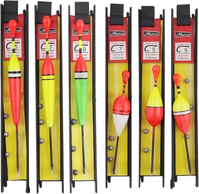 Thijox - 6 Stuks Visdobbers Hengeldobbers Set met Zinklood, Vislijn en Haak (5#, 7#, 9#) voor Forel, Paling, Snoekbaars - Ideaal voor Meer, Rivier, Be